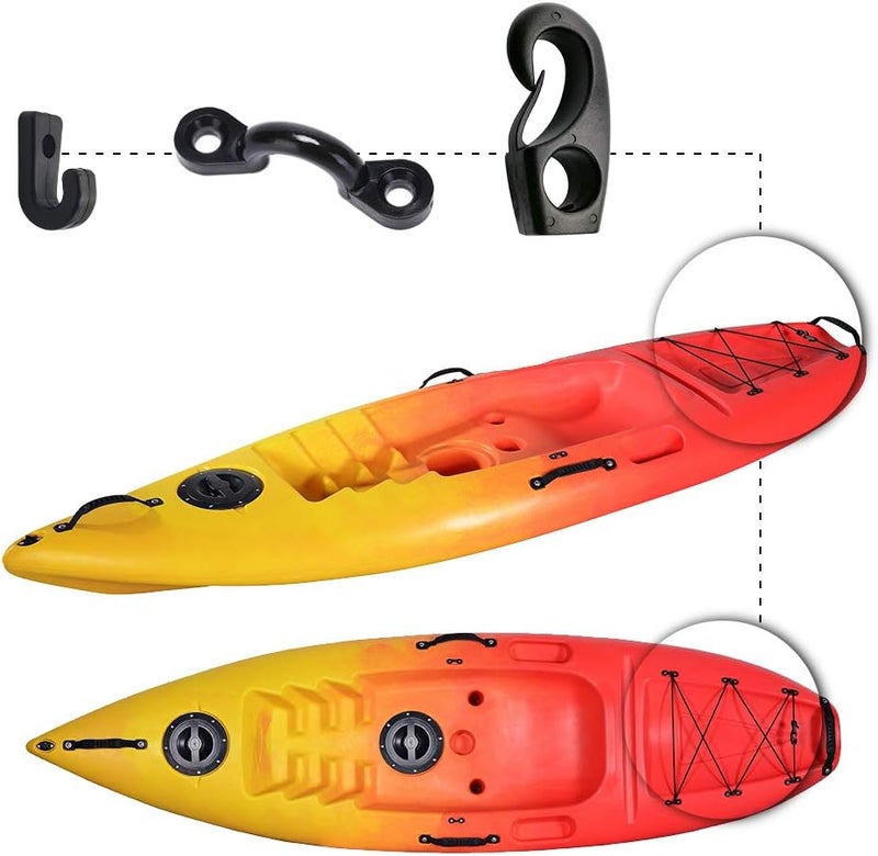 CLIO Deck Rigging Kit Accessory - 19.7 FT Bungee Cord with Deck Loops Tie Down Pad Eyes and J - Hooks and Bungee Cord Hook Screws & Rivets for Kayaks Canoes Boat - Image 2